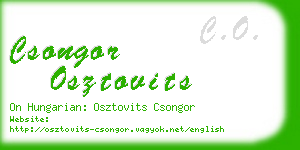 csongor osztovits business card
